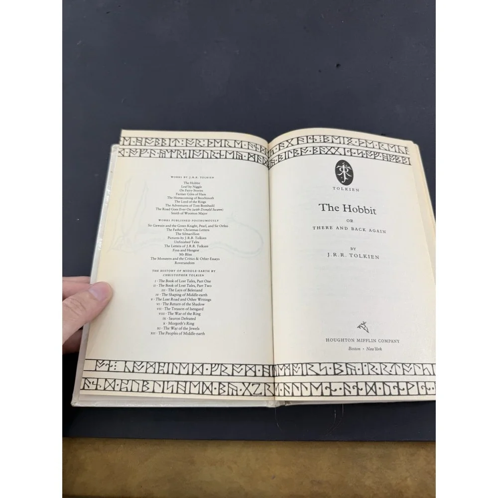 J.R.R. Tolkien The Hobbit Hardcover Library Binding Ex Library Houghton Mifflin